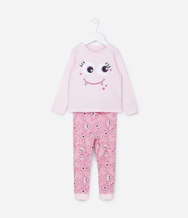 Pijama Infantil com Estampa Carinha de Mostra - Tam  2 a 6 Anos - 1