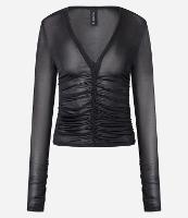 Blusa Texturizada com Drapeados Frontais - 1