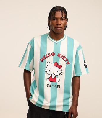 Camiseta Esportiva Boxy em Algodão Hello Kitty "Sport Club"