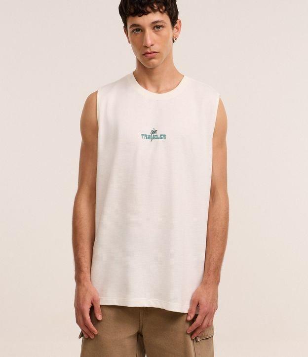 Regata Comfort em Algodão com Textura e Estampa Lettering Coqueiro - 2