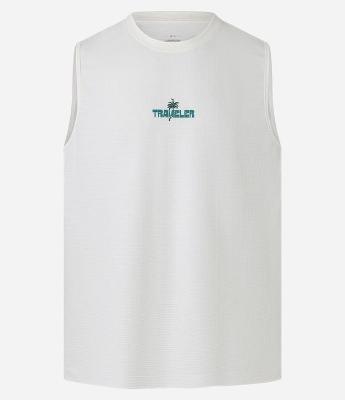 Regata Comfort em Algodão com Textura e Estampa Lettering Coqueiro