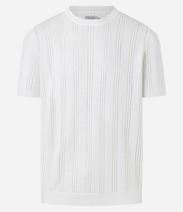 Camiseta em Algodão Furadinha com Viés em Ribana - 2