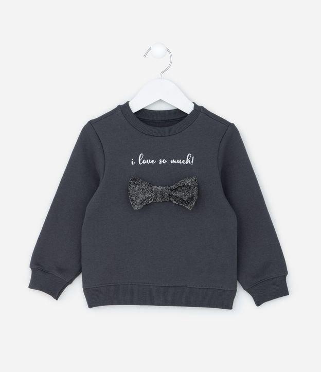 Casaco Infantil em Moletom com Laço Brilhante - Tam 1 a 6 Anos - 1