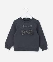 Casaco Infantil em Moletom com Laço Brilhante - Tam 1 a 6 Anos - 1