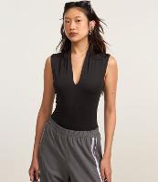 Body em Microfibra com Gola Alta e Decote V - 2