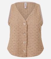 Colete Texturizado com Botões e Decote V - 1