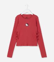 Blusa Infantil com Lacinhos e Bordado Hello Kitty - Tam 5 a 14 Anos - 1
