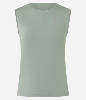 Blusa em Microfibra sem Manga com Ombreira