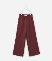 Calça Wide Leg Infantil com Viés Contrastante - Tam 5 a 14 Anos - 1