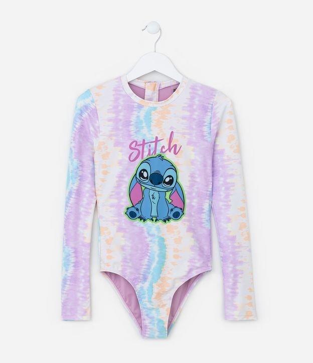 Maiô Infantil com Proteção UV e Estampa Stitch - Tam 5 a 14 Anos - 1