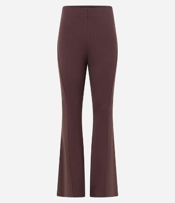 Calça Flare em Ponto Roma com Cós Alto