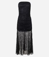 Vestido Longo em Renda Texturizado com Forro Curto - 1