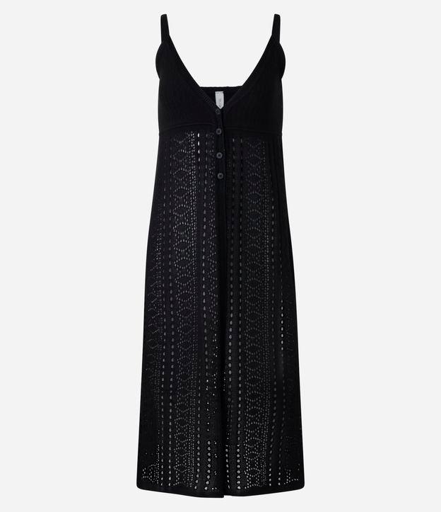 Blusa Túnica em Tricô com Ponto Aberto - 1