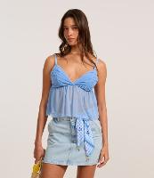 Blusa de Alcinha em Tule com Busto Franzido - 2