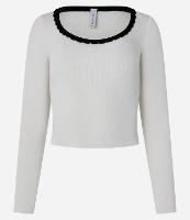 Blusa em Tricô com Acabamento Contrastante - 1