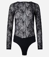 Body em Renda Floral com Manga Longa - 1