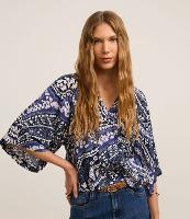 Blusa em Viscose com Gola V e Estampa Paisley Floral - 2