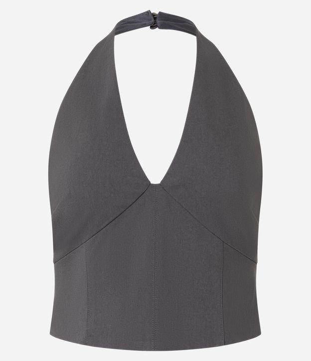 Blusa Curta em Bengaline Frente Única - 1