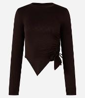 Blusa em Ribana com Barra Assimétrica e Puxadinho Lateral - 1