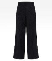 Calça Reta em Tricô com Ponto Aberto e Cintura Alta - 1