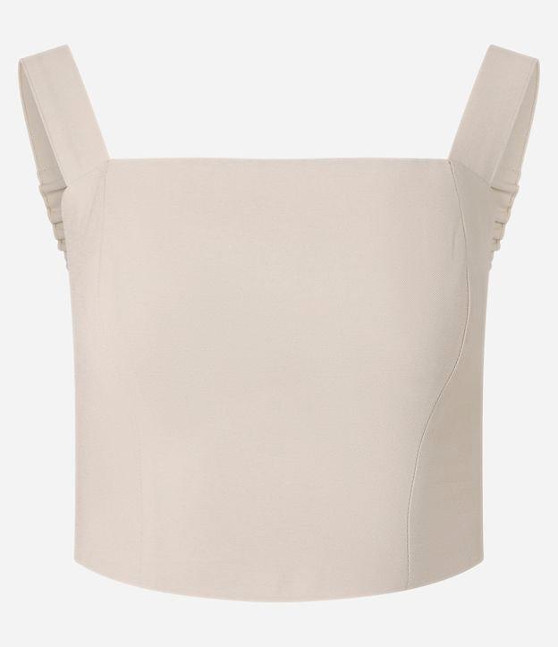 Blusa Cropped em Viscolinho com Lastex nas Costas - 1