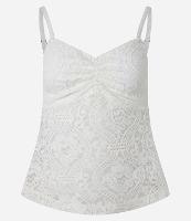 Blusa em Renda Floral com Franzido no Busto - 1