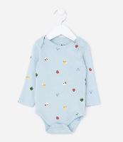 Body Infantil em Algodão com Estampa Mini Ícones - Tam RN a 18 meses - 1