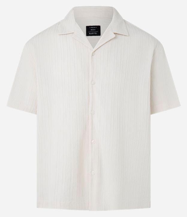 Camisa Boxy em Algodão com Gola Bowling Texturizada - 1