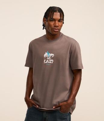 Camiseta Comfort em Algodão com Estampa dos Smurfs