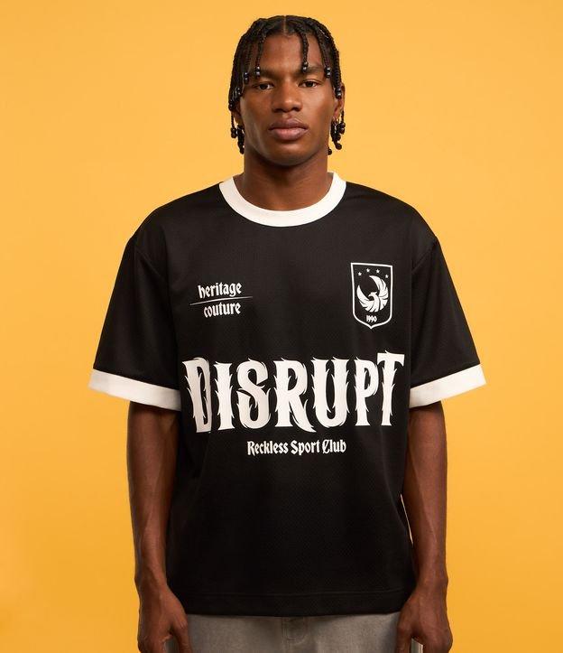 Camiseta Boxy Esportiva com Estampa Lettering - 1