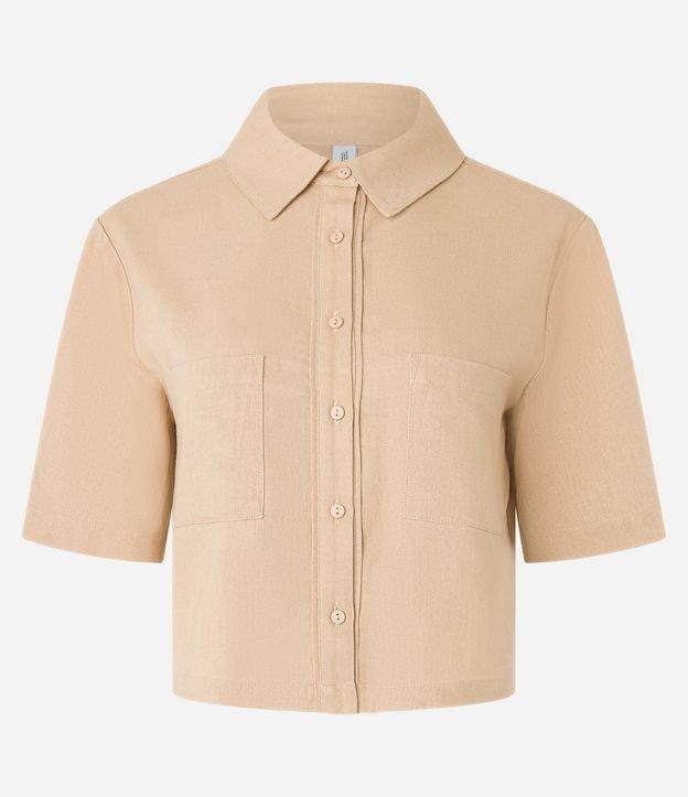 Camisa Curta com Bolsos e Botões Frontais - 1