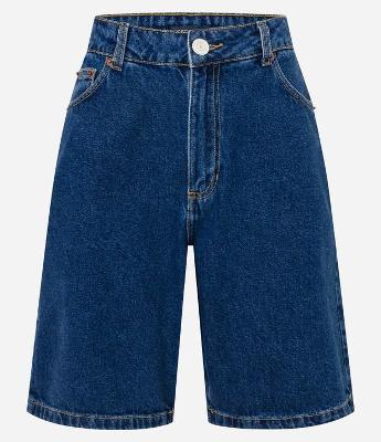 Bermuda Regular em Jeans com Cintura Alta