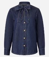 Camisa em Jeans com Laço na Gola e Botões - 1