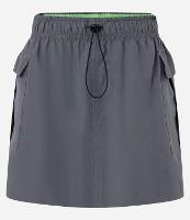 Saia Curta em Cupro com Cós Elástico e Bolsos Laterais - 1