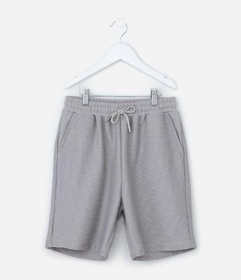 Bermuda Infantil em Moletom Texturizado - Tam 5 a 14 Anos