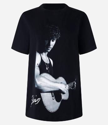 Camiseta Alongada em Algodão com Estampa Shawn Mendes