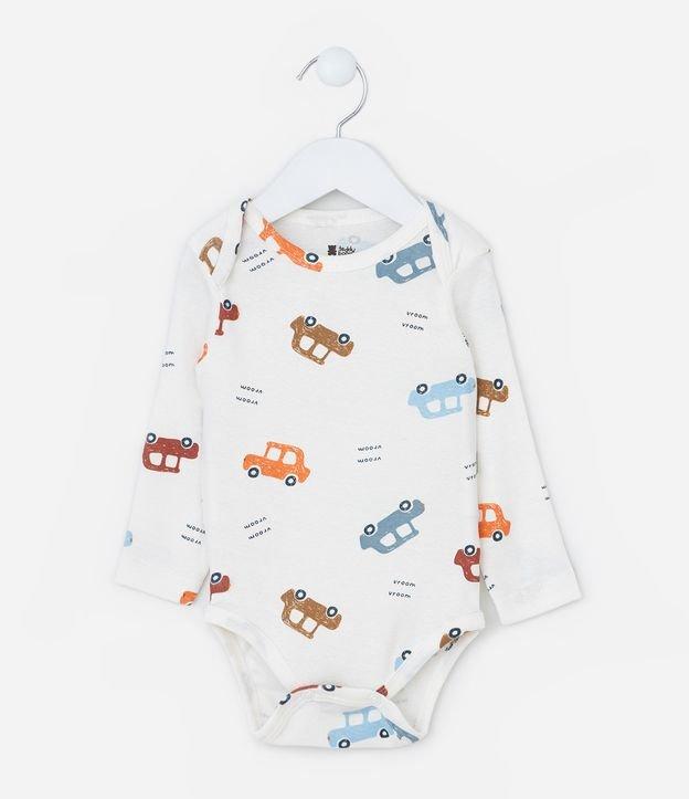 Body Infantil em Algodão com Estampa Carrinhos - Tam RN a 18 meses - 1