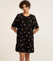 Vestido Curto em Viscolinho com Bordado Coração - 1