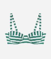 Biqíini Top Meia Taça em Microfibra com Estampa Listrada - 1