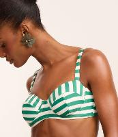 Biqíini Top Meia Taça em Microfibra com Estampa Listrada - 2