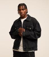 Jaqueta Trucker Boxy  em Jeans com Recortes - 1