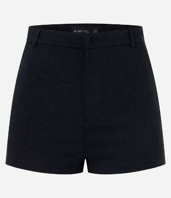 Short Curto em Bengaline com Passantes no Cós