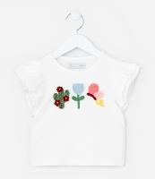 Blusa Infantil com Bordado Efeito Crochê - Tam 1 a 6 Anos - 1