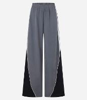 Calça Reta em Cupro com Recorte Contrastante - 1