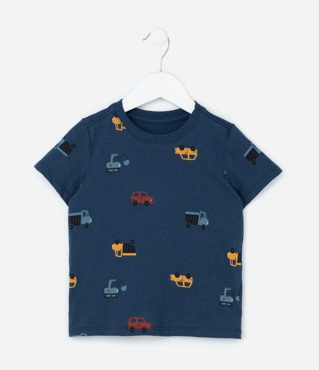 Camiseta Infantil com Estampa Carrinhos - Tam 1 a 6 Anos - 1