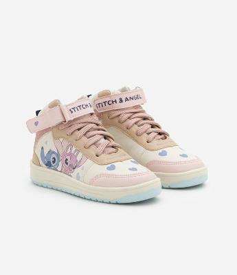 Tênis Abotinado Infantil com Estampa Stitch e Angel - Tam 28 o 34