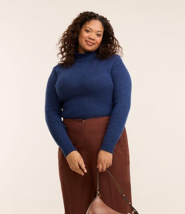 Suéter em Tricô com Gola Alta e Manga Bufante Curve & Plus Size - 2