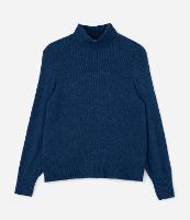 Suéter em Tricô com Gola Alta e Manga Bufante Curve & Plus Size - 1