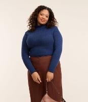 Suéter em Tricô com Gola Alta e Manga Bufante Curve & Plus Size - 2