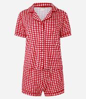 Pijama Americano Short Doll em Viscose Estampada Xadrez Vichy - 1
